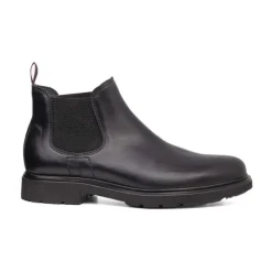 Leather Slip-On Boots with Elastic