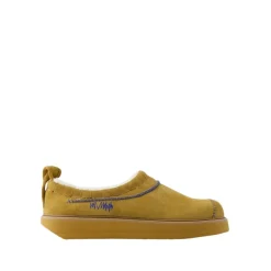 Leather Slip-On Slides - Camel
