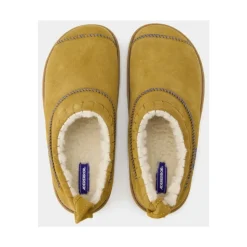Leather Slip-On Slides - Camel