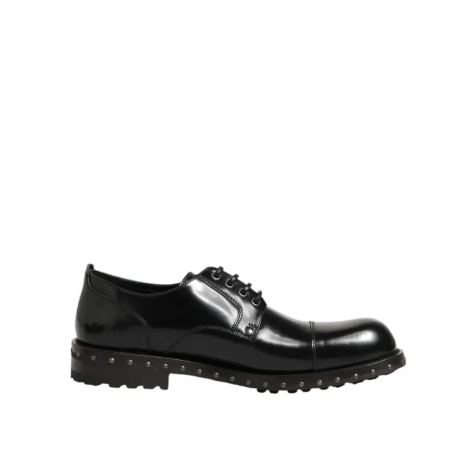 Leather Studded Formal Derby Shoes