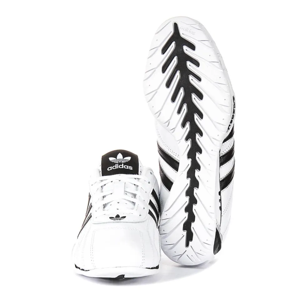 Leather Trainers in White Black