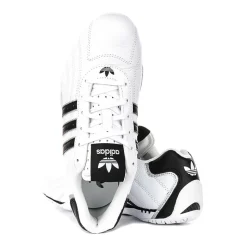 Leather Trainers in White Black