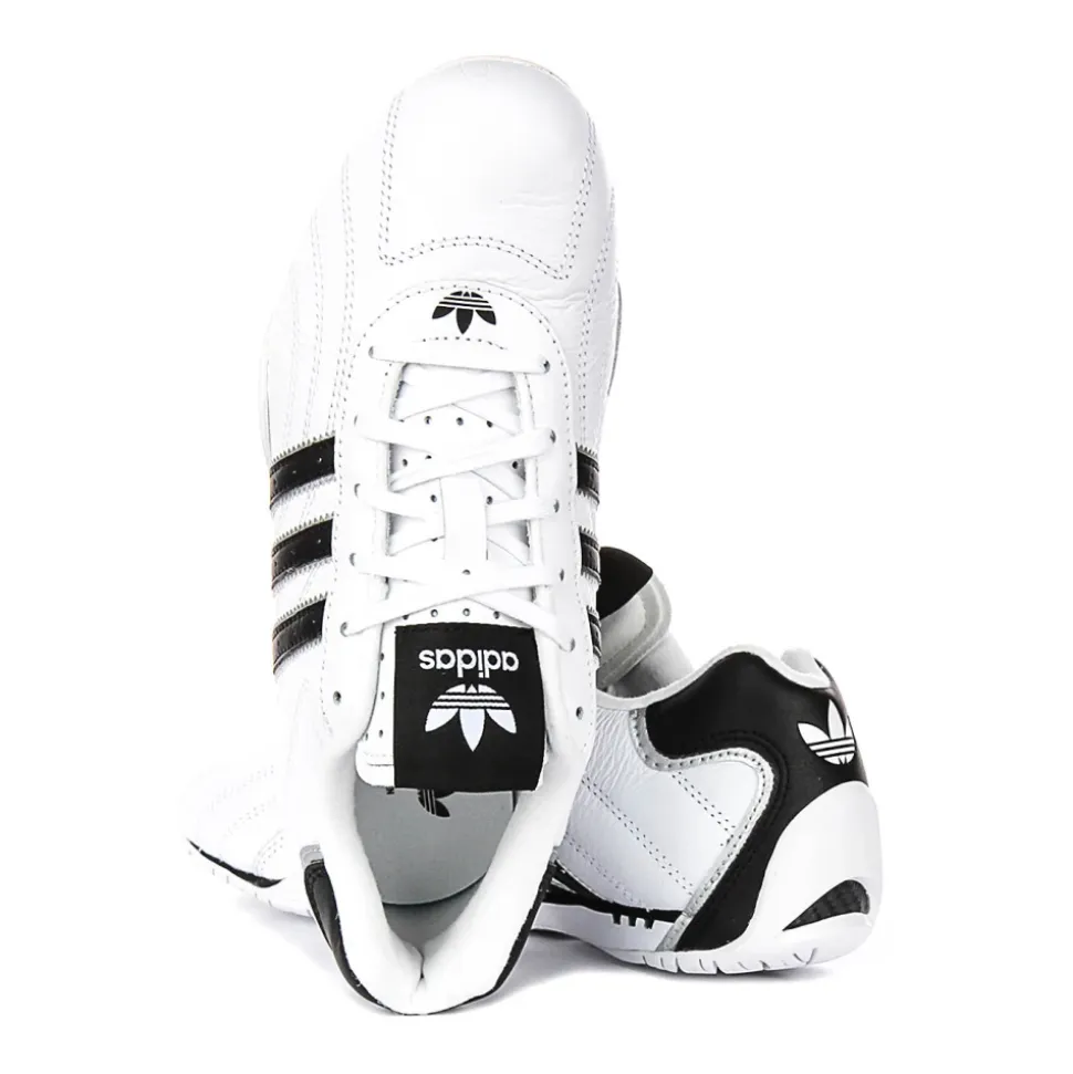 Leather Trainers in White Black