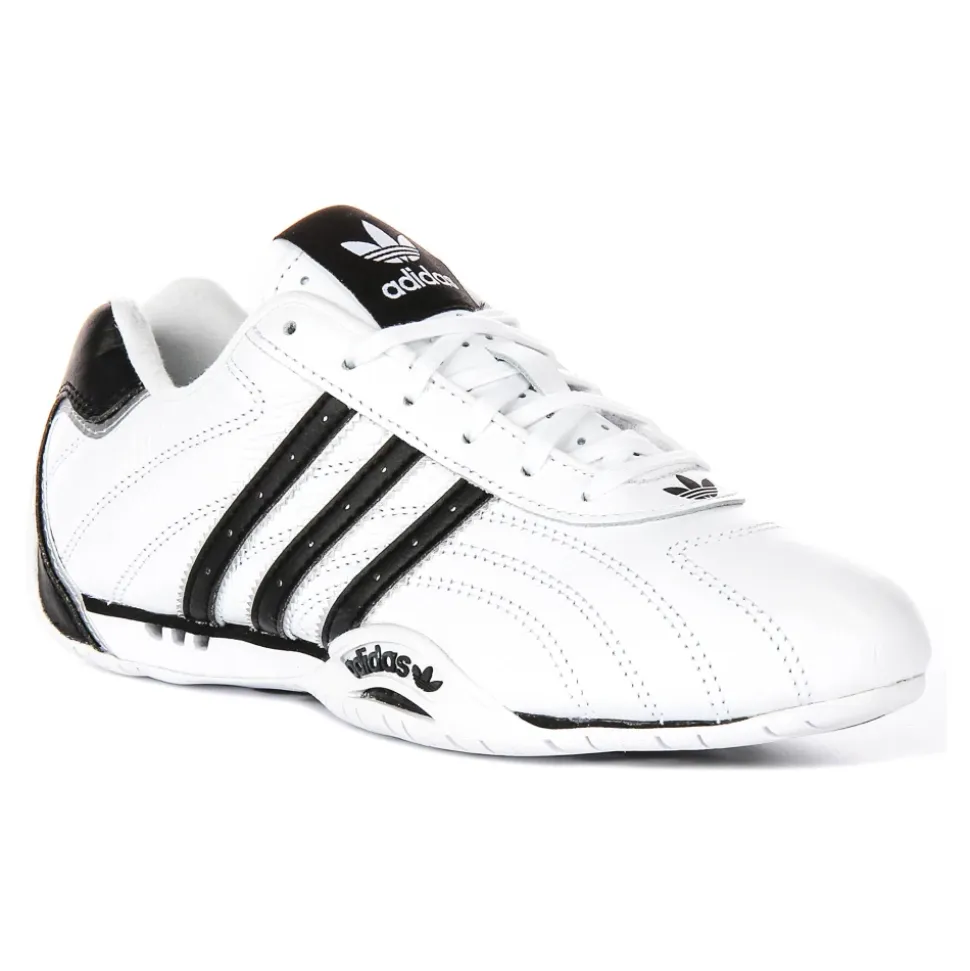 Leather Trainers in White Black