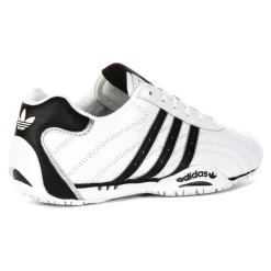 Leather Trainers in White Black