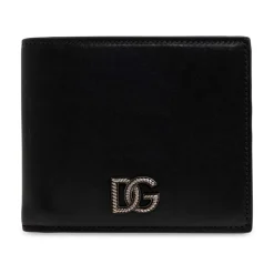 Leather Wallet with Logo-Shaped Appliqué