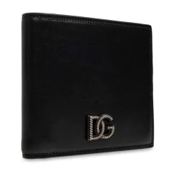 Leather Wallet with Logo-Shaped Appliqué