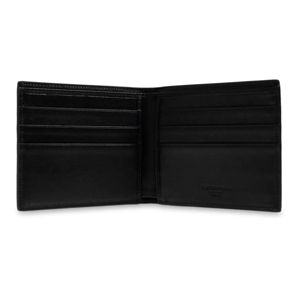 Leather Wallet with Logo-Shaped Appliqué