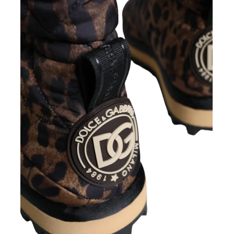 Leopard Ankle Boots Padded Shoes