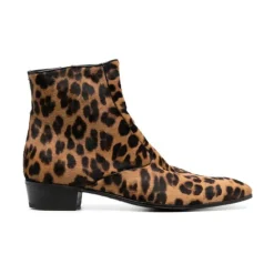 Leopard Suede Ankle Boots