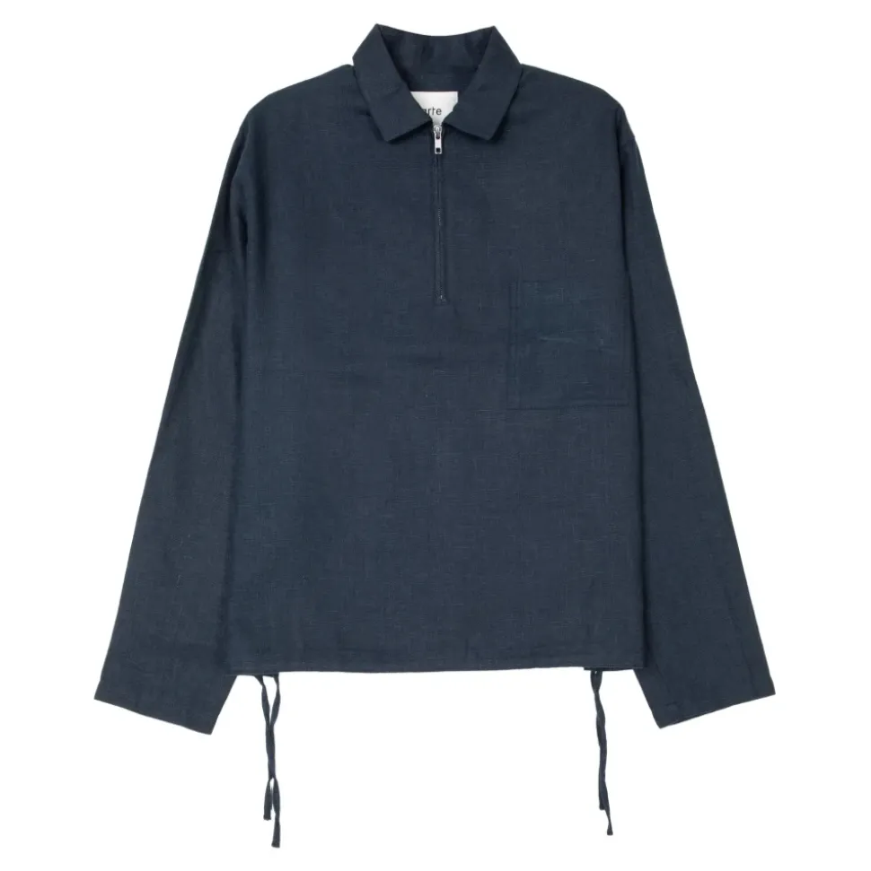 Linen Quarter Zip Pullover