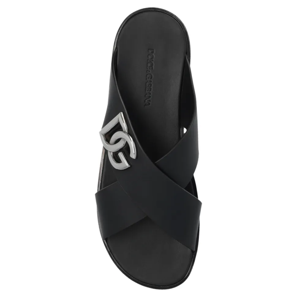 Logo Calfskin Slides