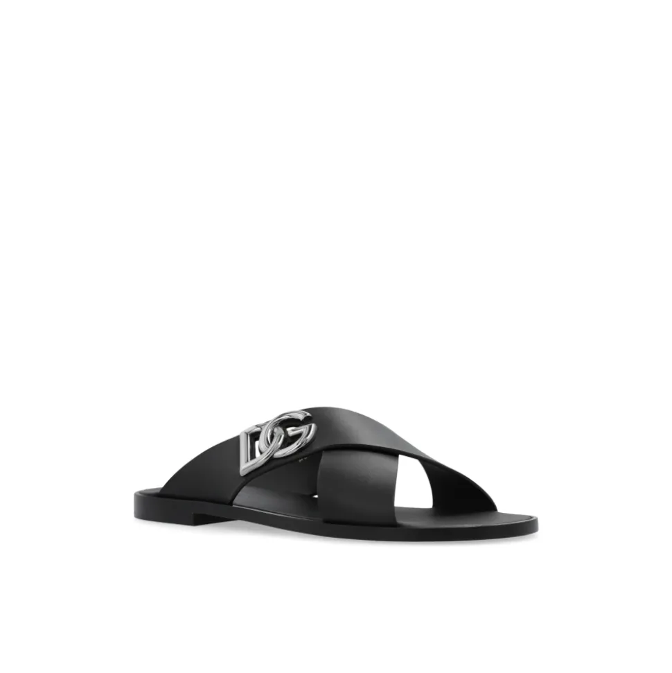 Logo Calfskin Slides