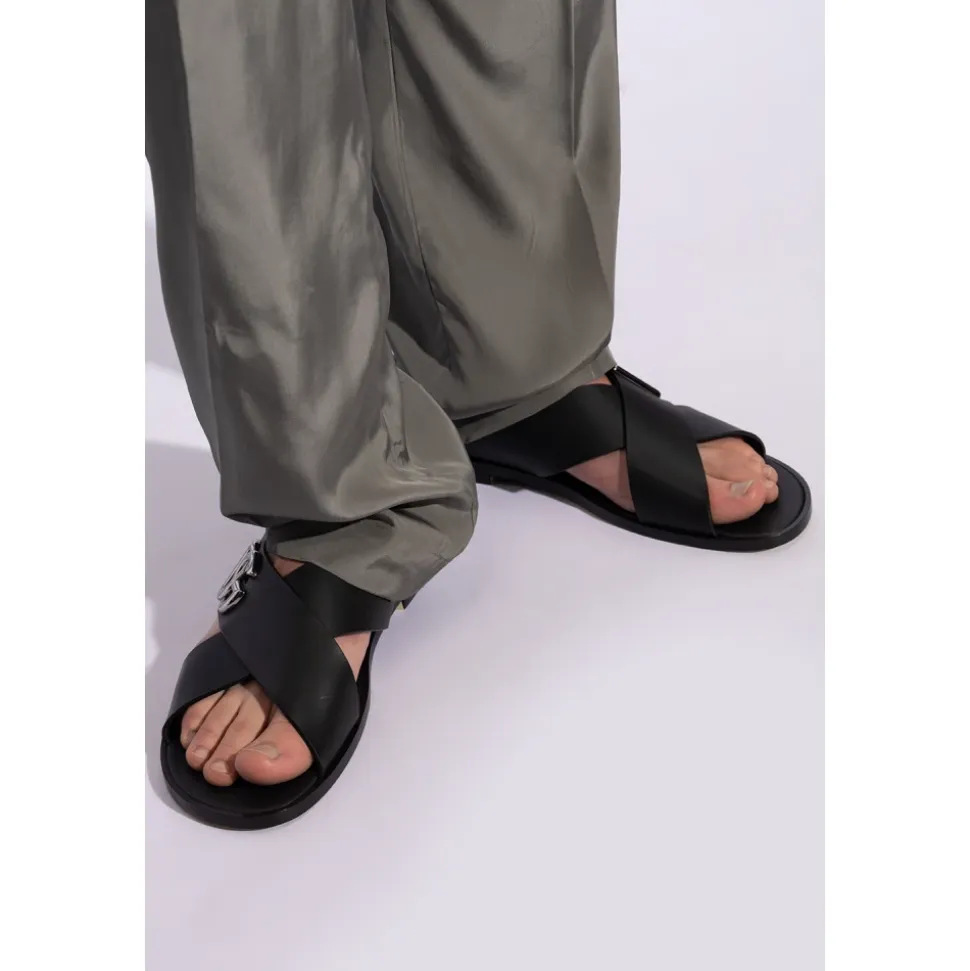 Logo Calfskin Slides