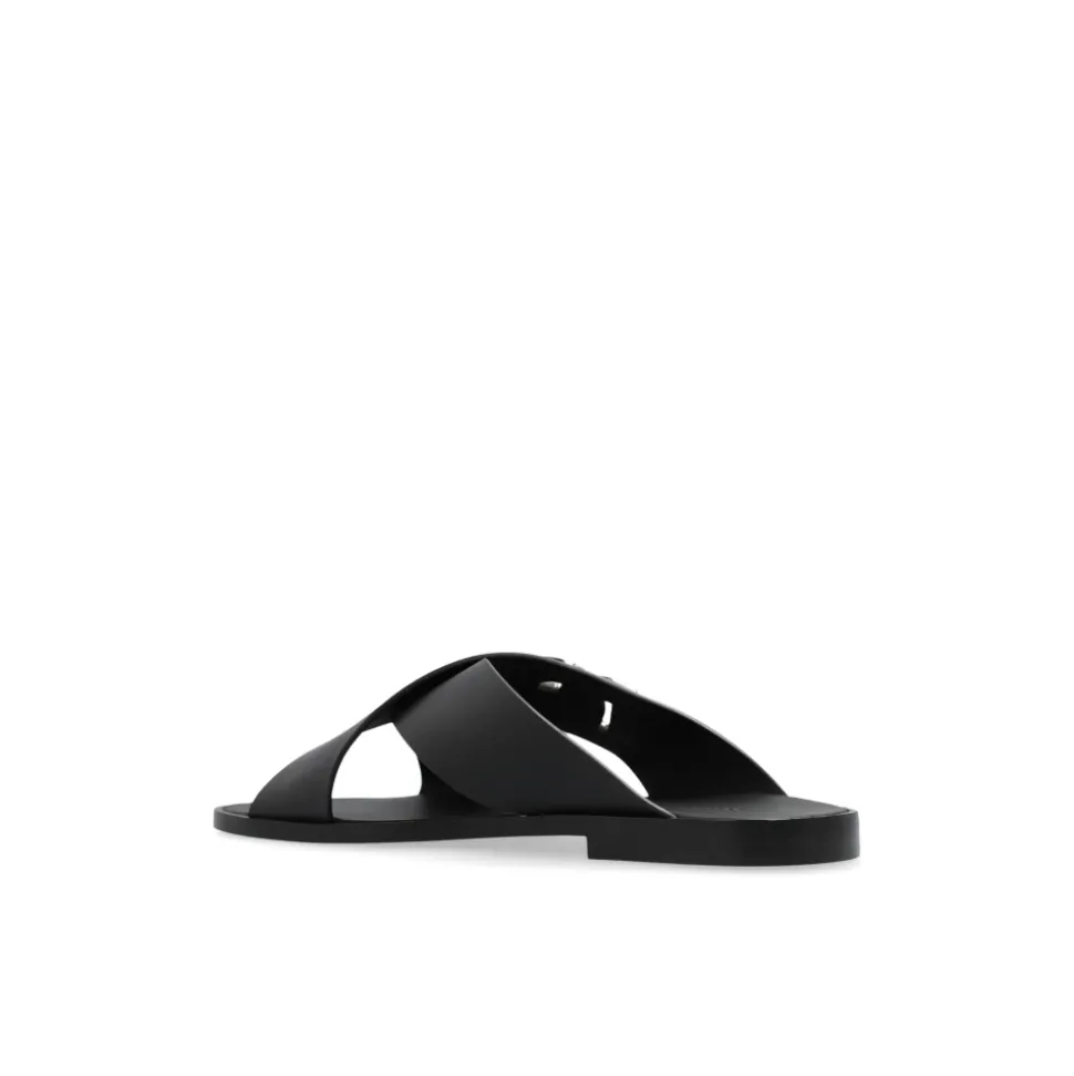 Logo Calfskin Slides