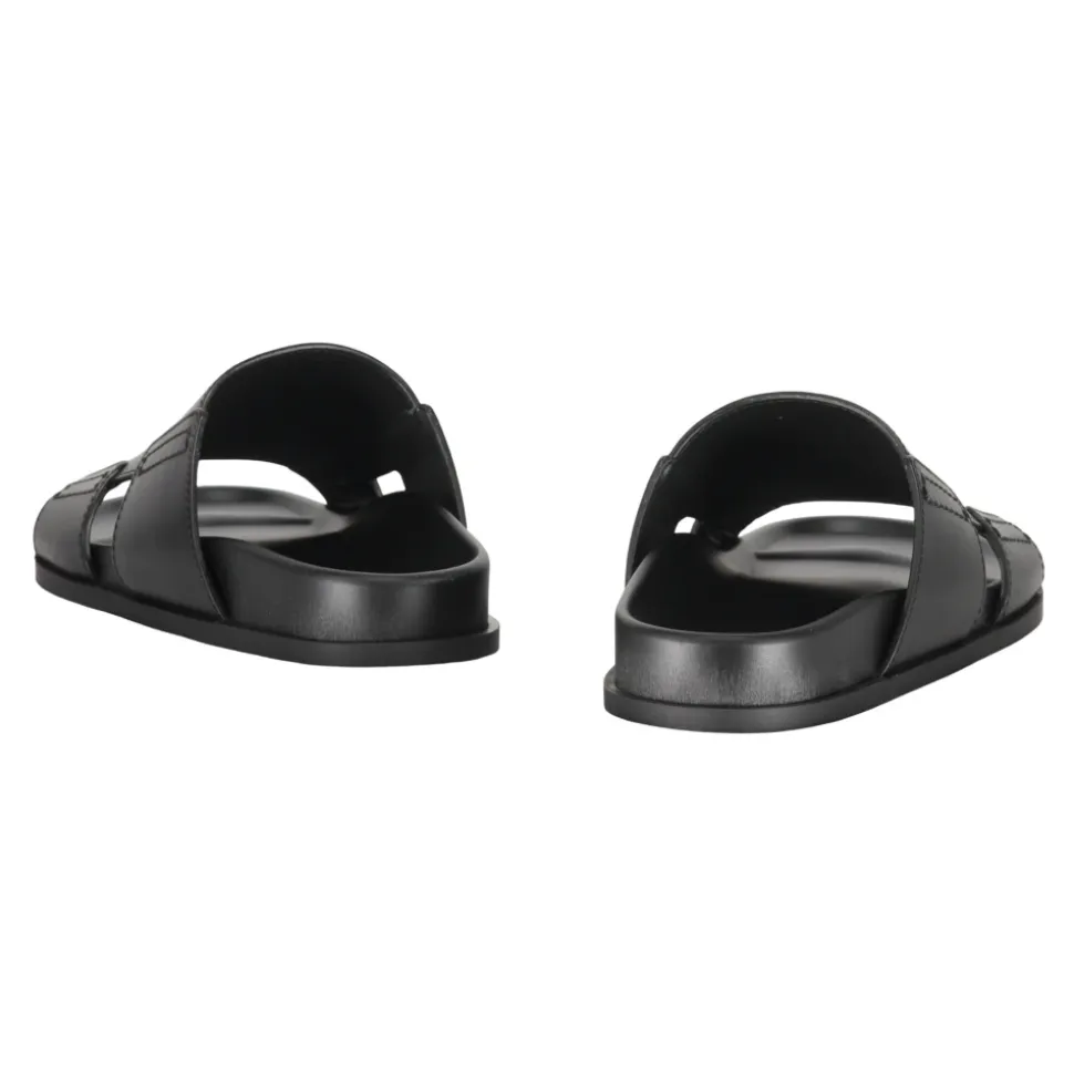 Logo Detail Leather Slides