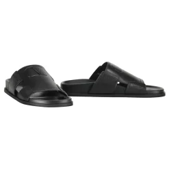 Logo Detail Leather Slides