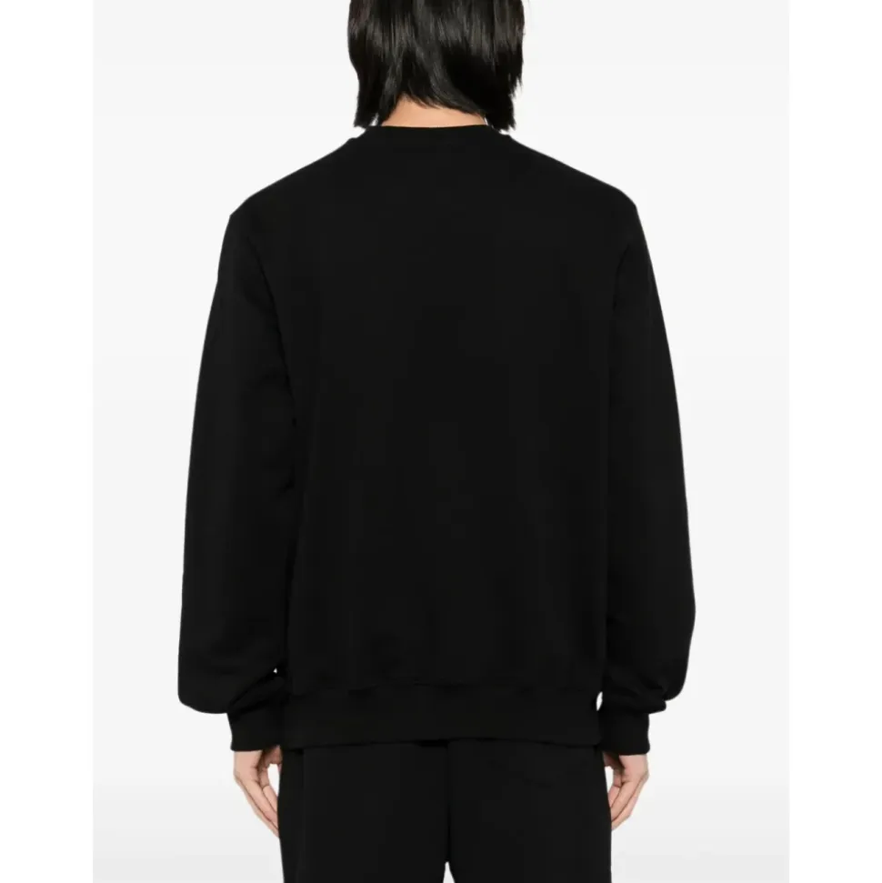 Logo Patch Sweatshirt Black Cotton