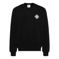 Logo Patch Sweatshirt Black Cotton