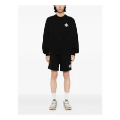 Logo Patch Sweatshirt Black Cotton