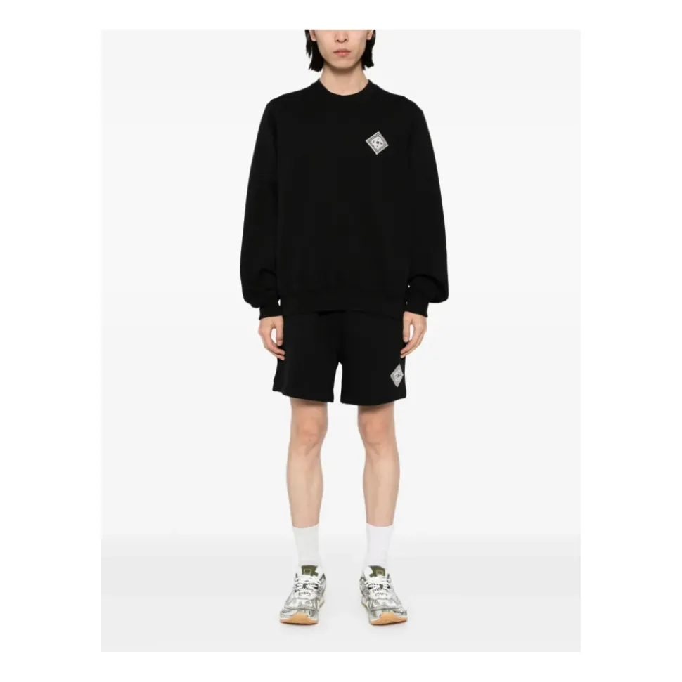Logo Patch Sweatshirt Black Cotton