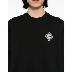 Logo Patch Sweatshirt Black Cotton