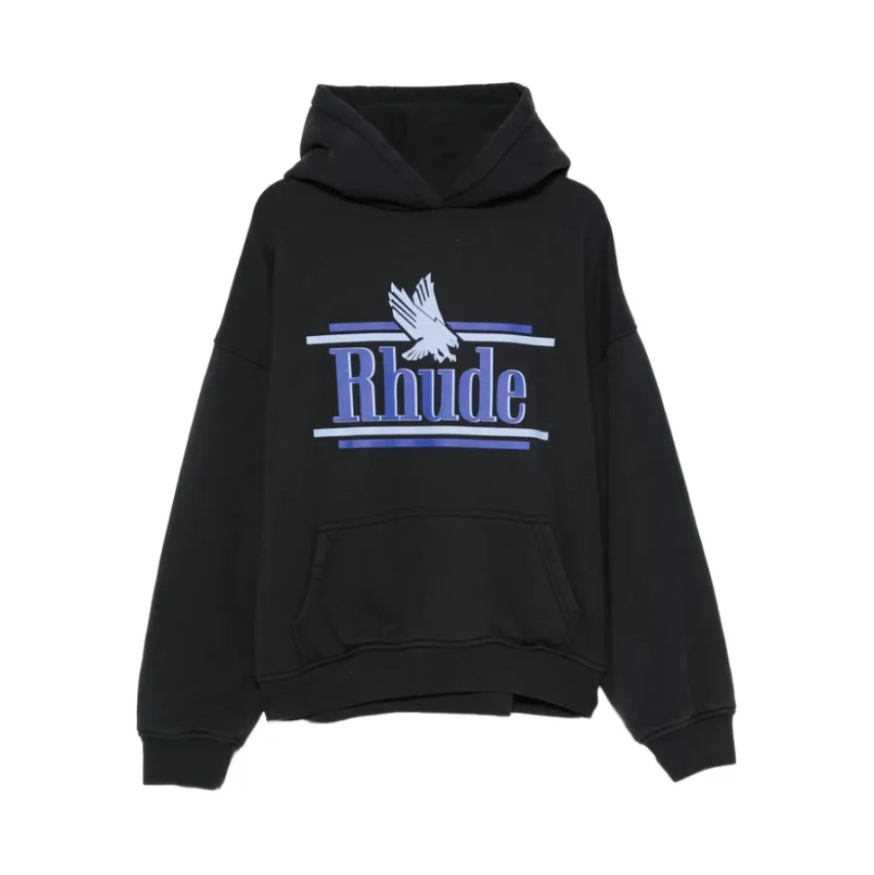 Logo-Print Pouch-Pocket Hoodie