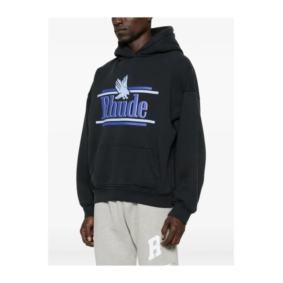 Logo-Print Pouch-Pocket Hoodie