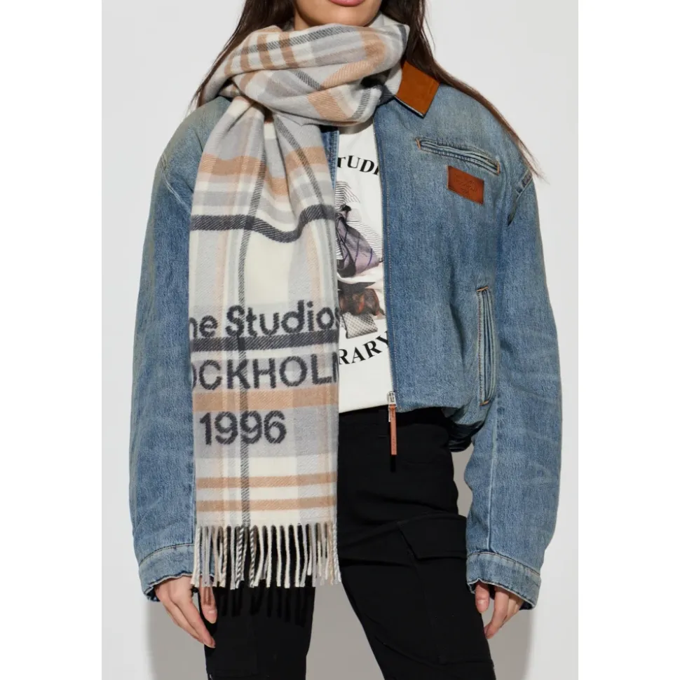 Logo Scarf with Fringe