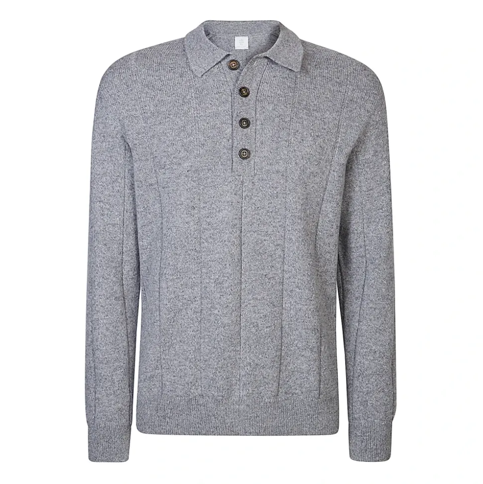 Long Sleeve Wool Polo Shirt