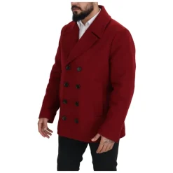 Luxurious Red Double-Breasted Coat