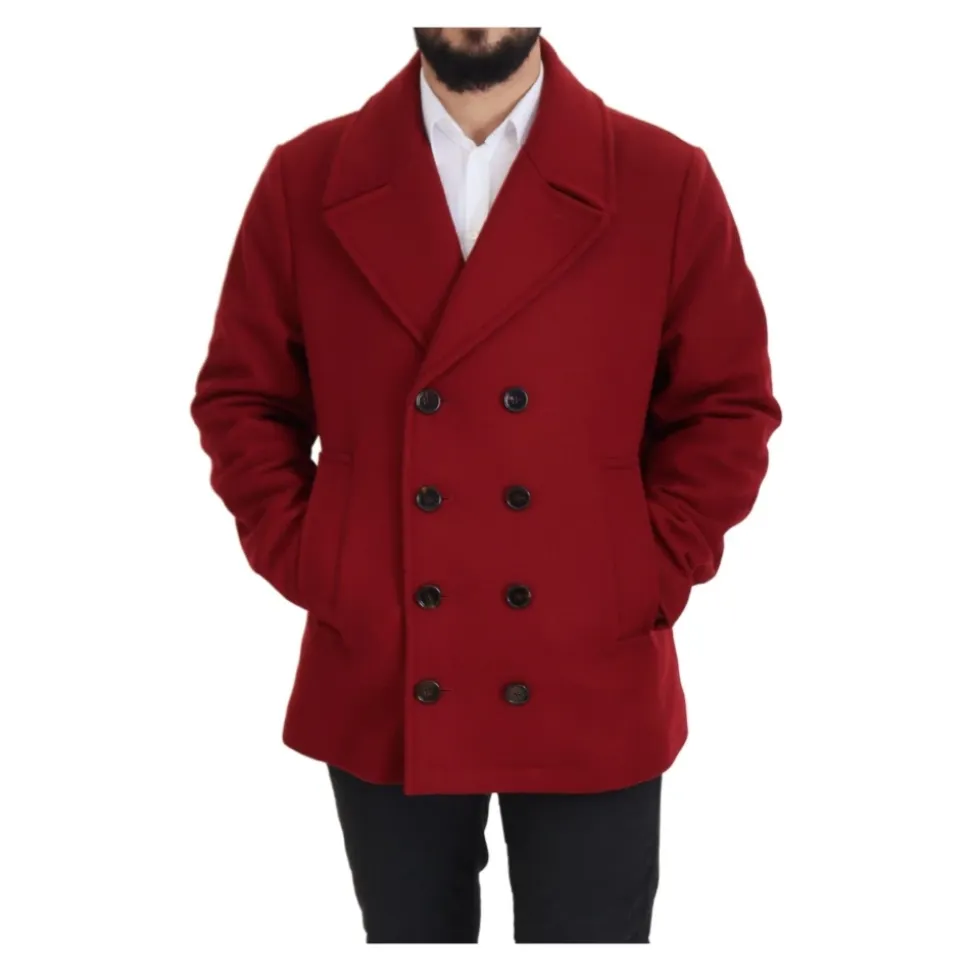 Luxurious Red Double-Breasted Coat