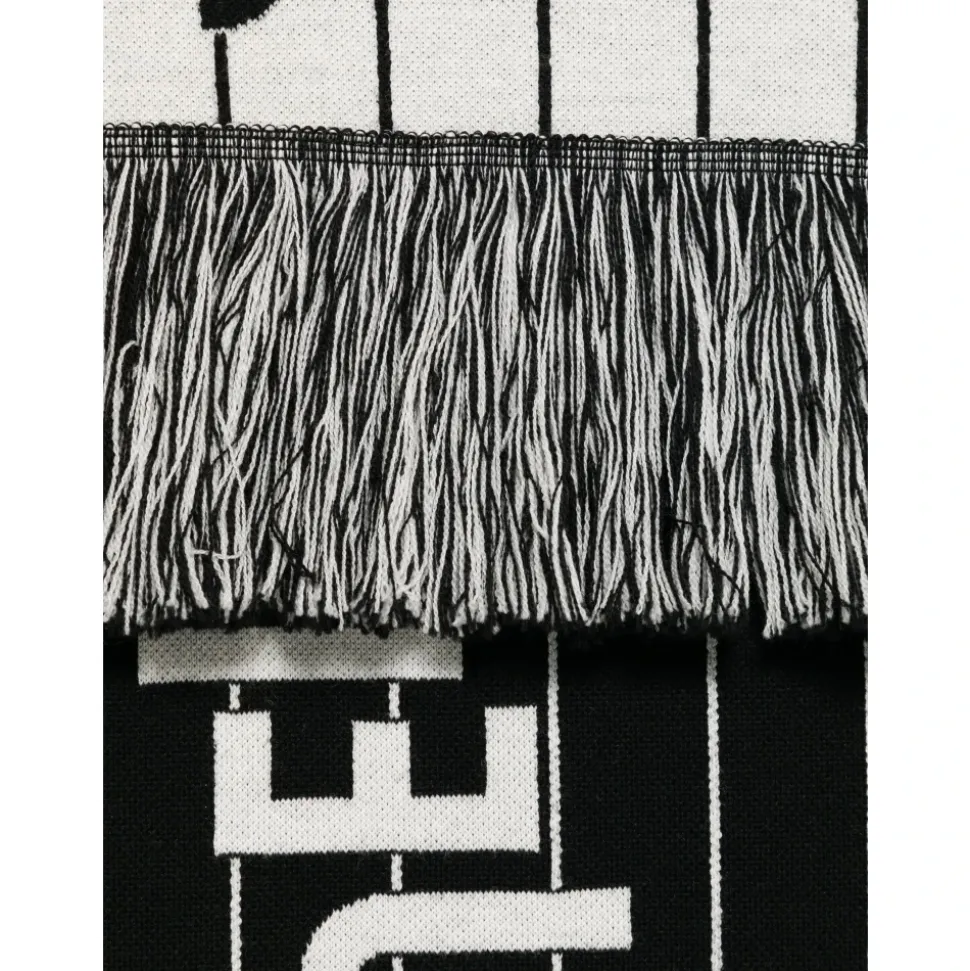 Luxury Black Striped Scarf