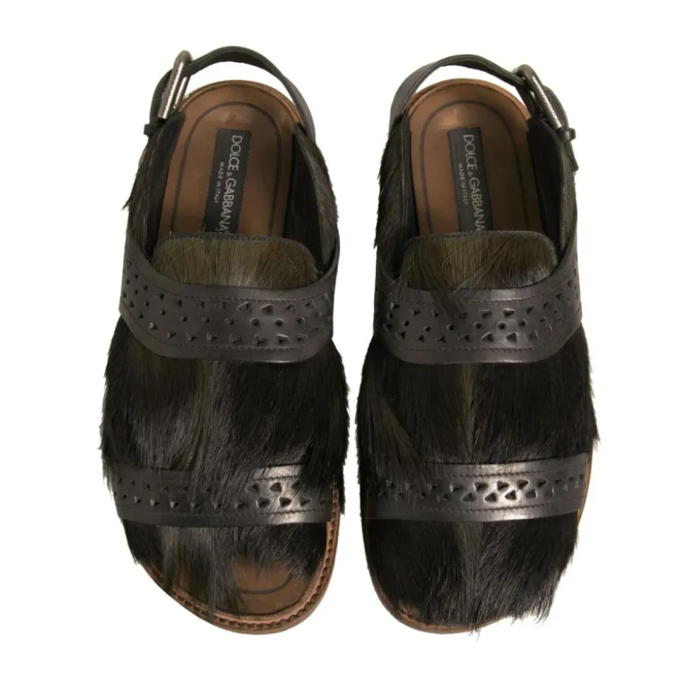 Luxury Hair Calf Sandals Model