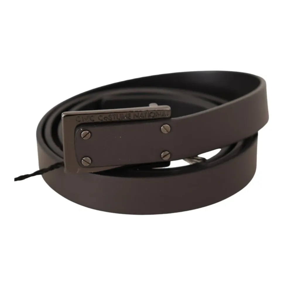 Luxury Leather Belt with Logo Buckle