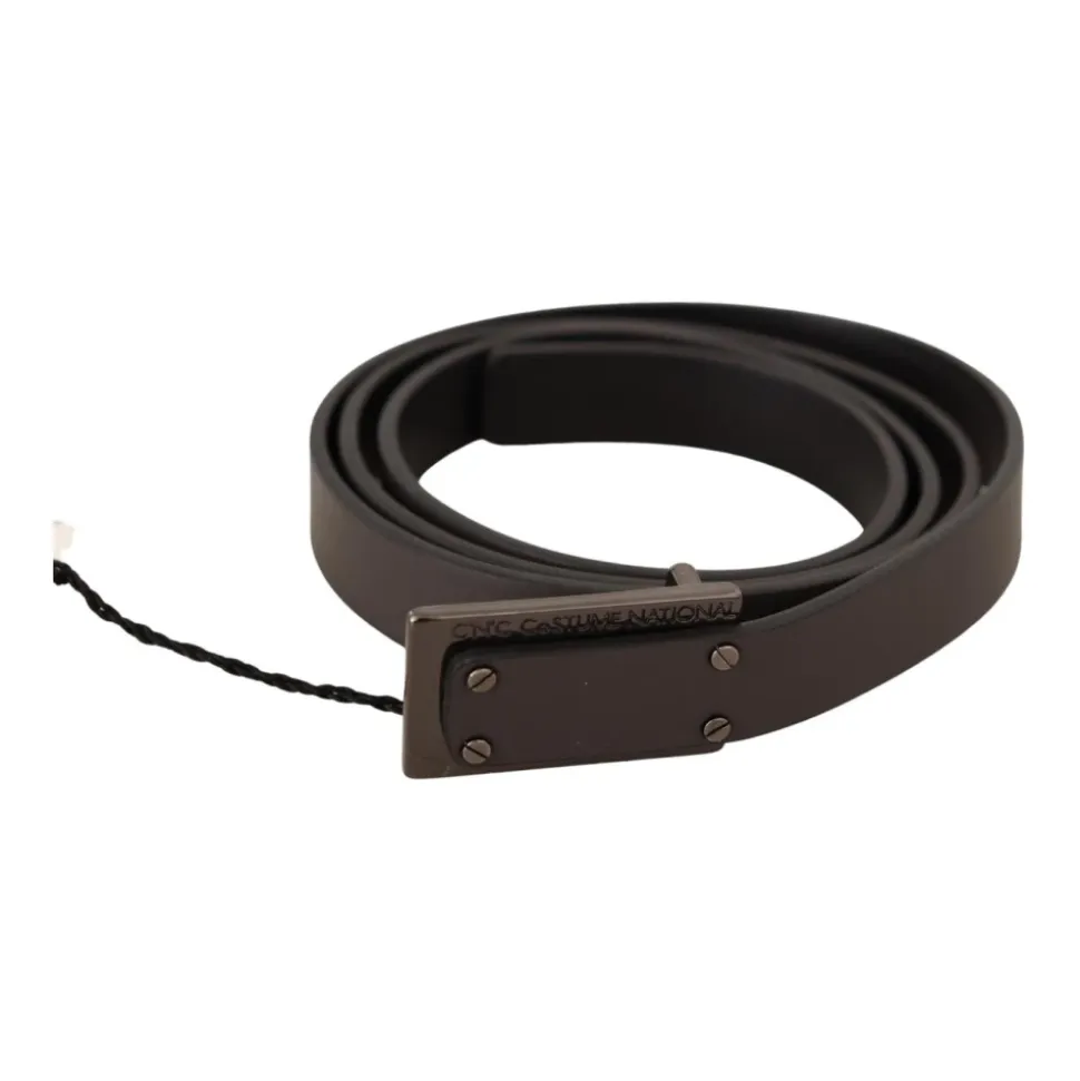Luxury Leather Belt with Logo Buckle