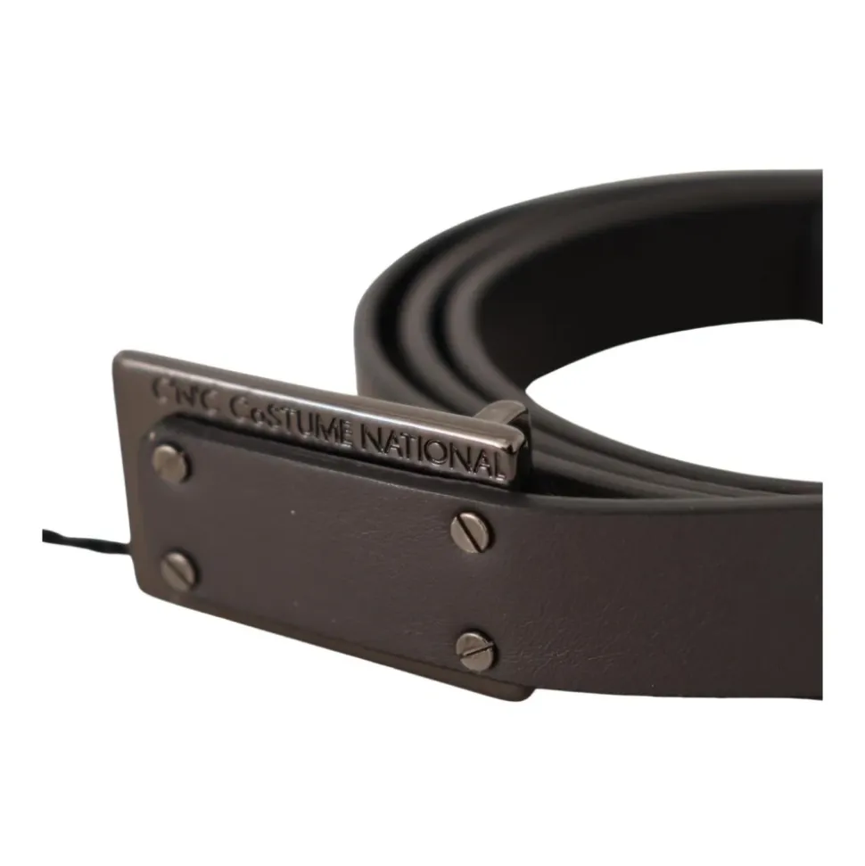 Luxury Leather Belt with Logo Buckle