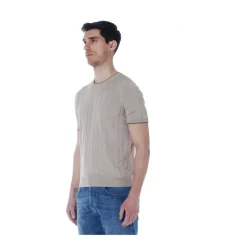 Maglia mezza manica in seta con lavorazione