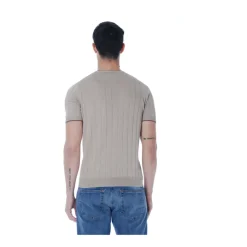 Maglia mezza manica in seta con lavorazione