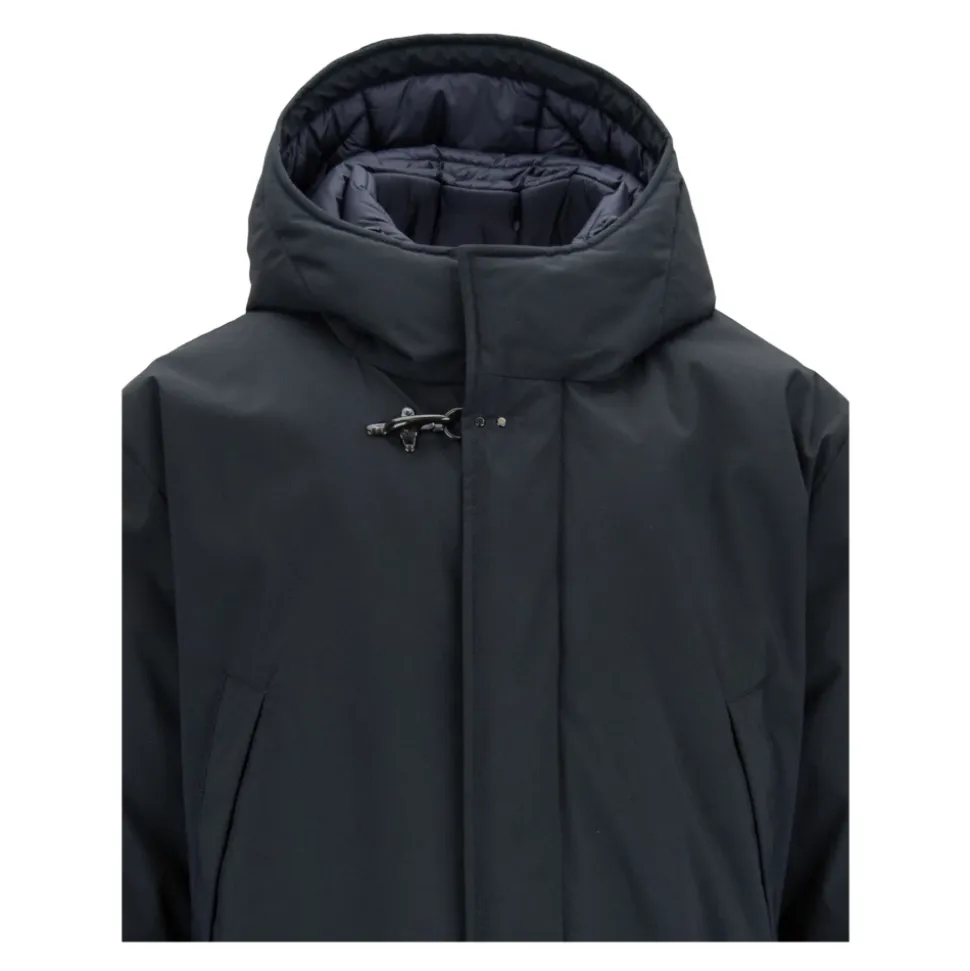 Men's Automatic Button Parka with Zipper