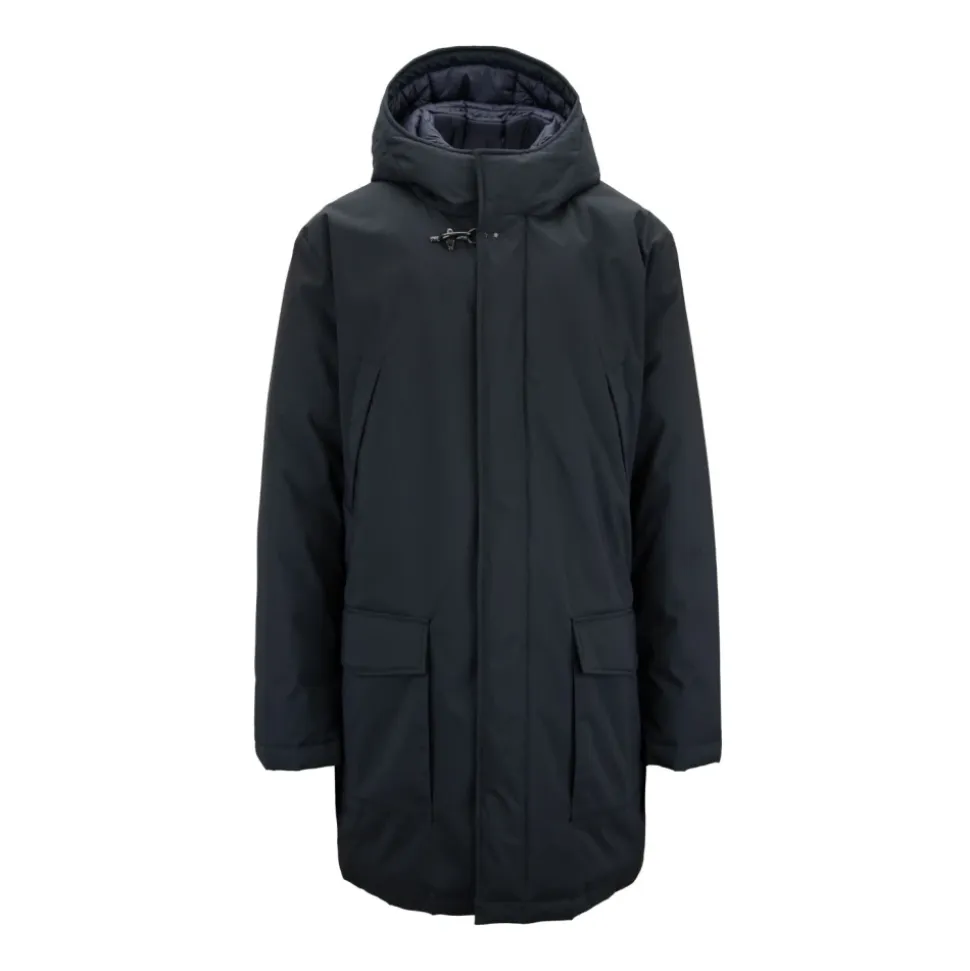 Men's Automatic Button Parka with Zipper