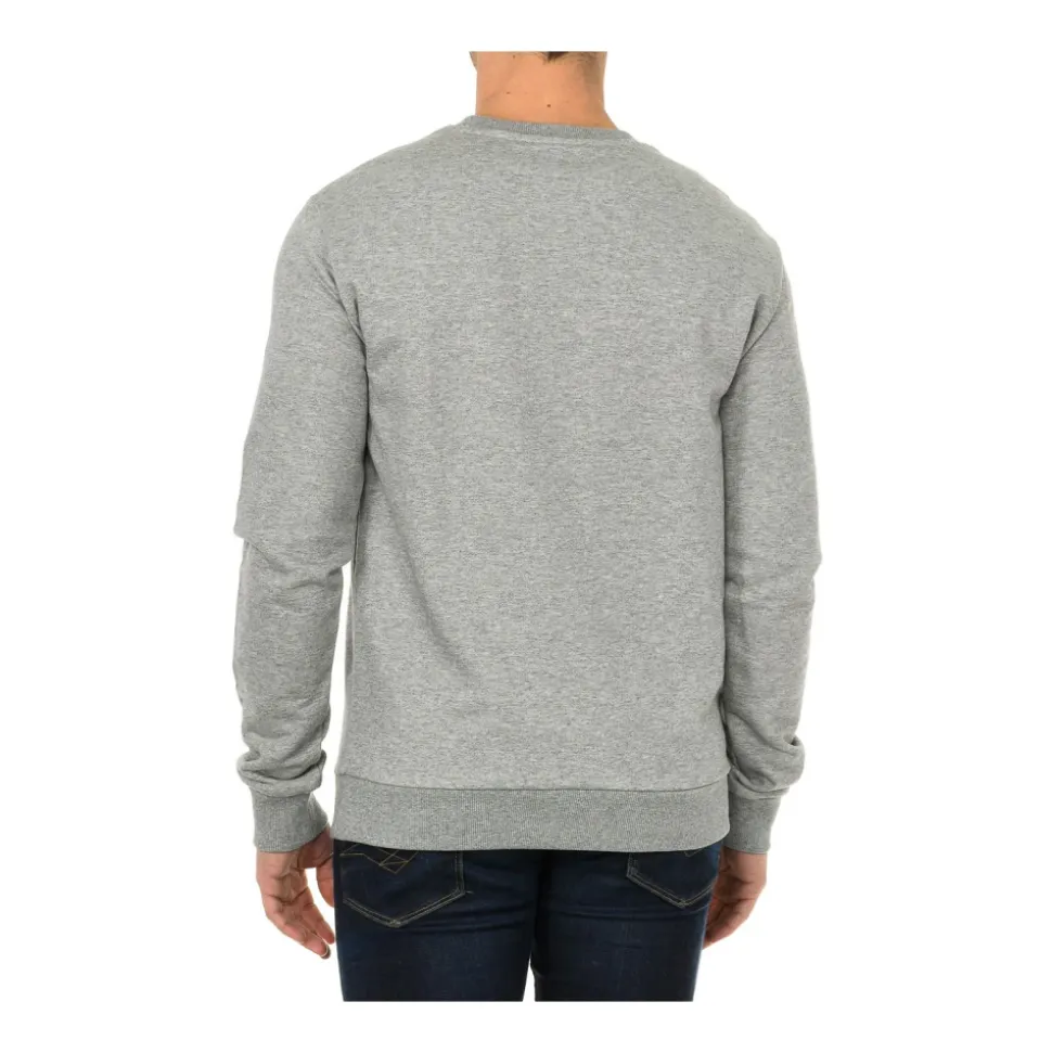 Men's Black Sweatshirt Round Neck Long Sleeve