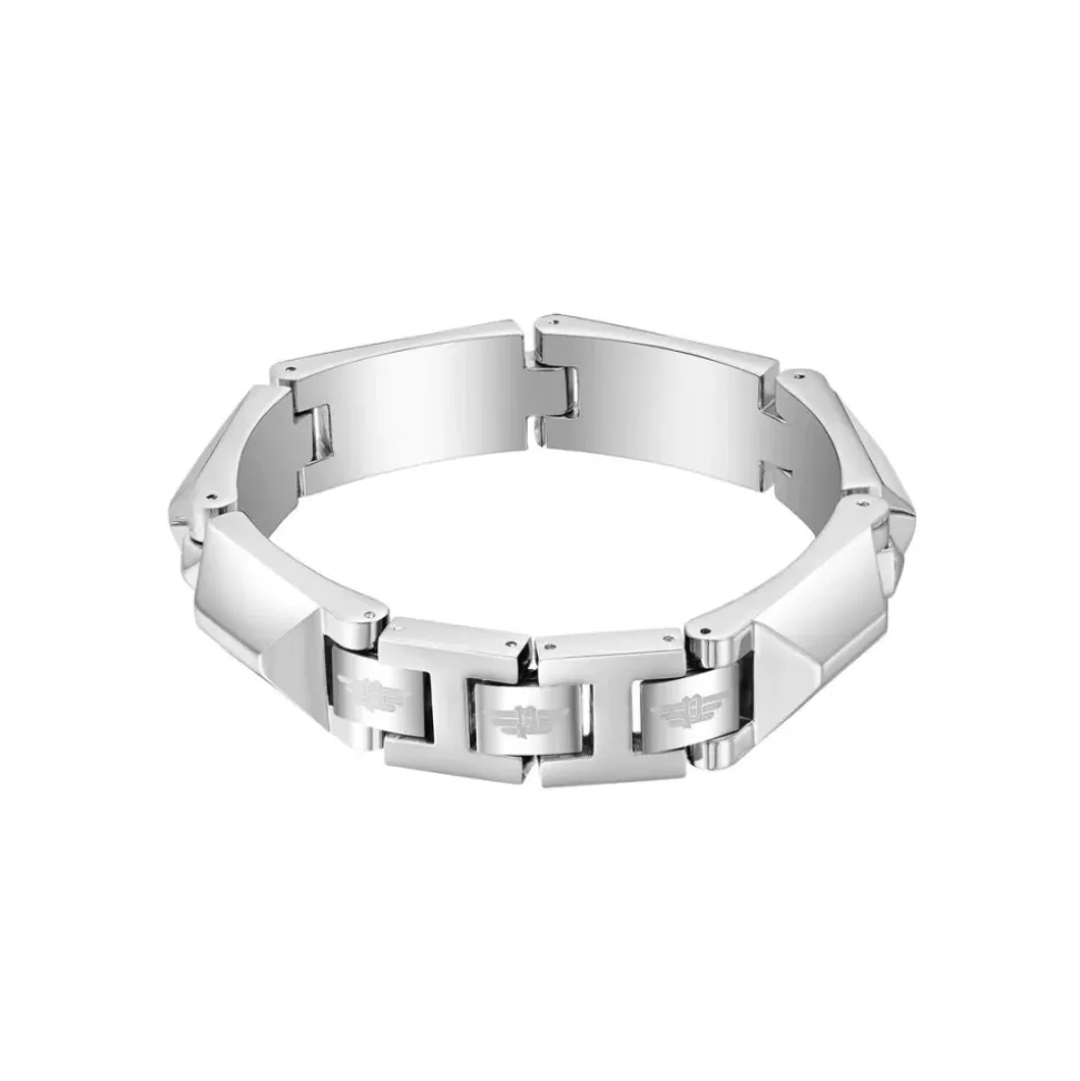 Mens Bracelet Geometric Metal Steel Black 200mm
