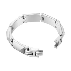 Mens Bracelet Geometric Metal Steel Black 200mm