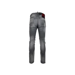 Men's Button Jeans with Leather Patch