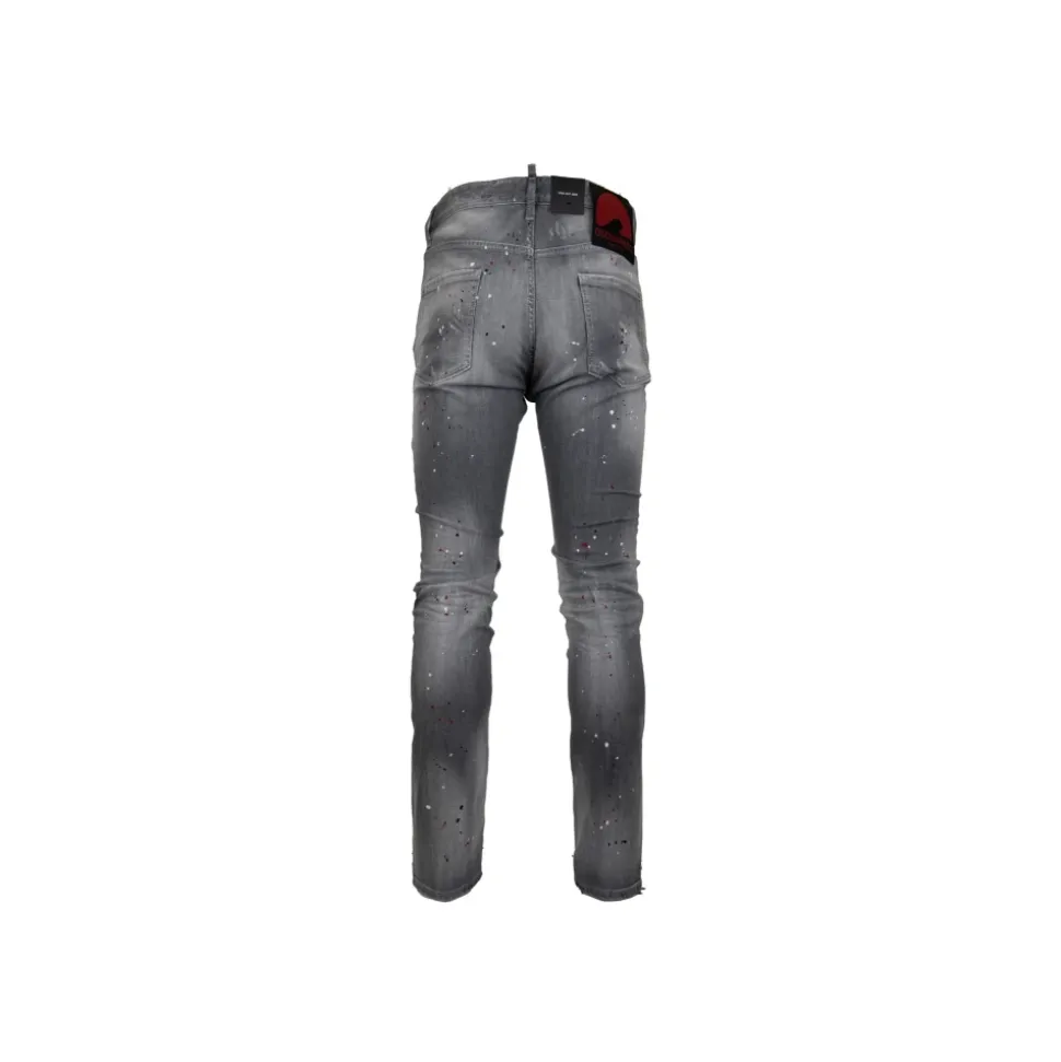 Men's Button Jeans with Leather Patch