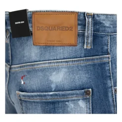 Men's Button Jeans with Leather Patch