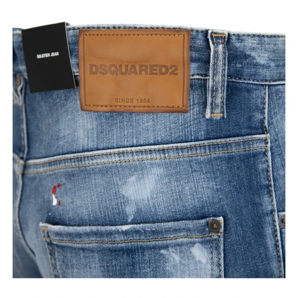 Men's Button Jeans with Leather Patch