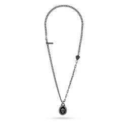 Mens Chain Silver Skull Pendant
