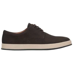 Men’s Dark Brown Derby Shoes in Genuine Velour Estro ER00119437